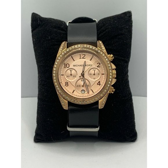 Michael Kors MK5263 Women Black Leather Analog Ros main image 9